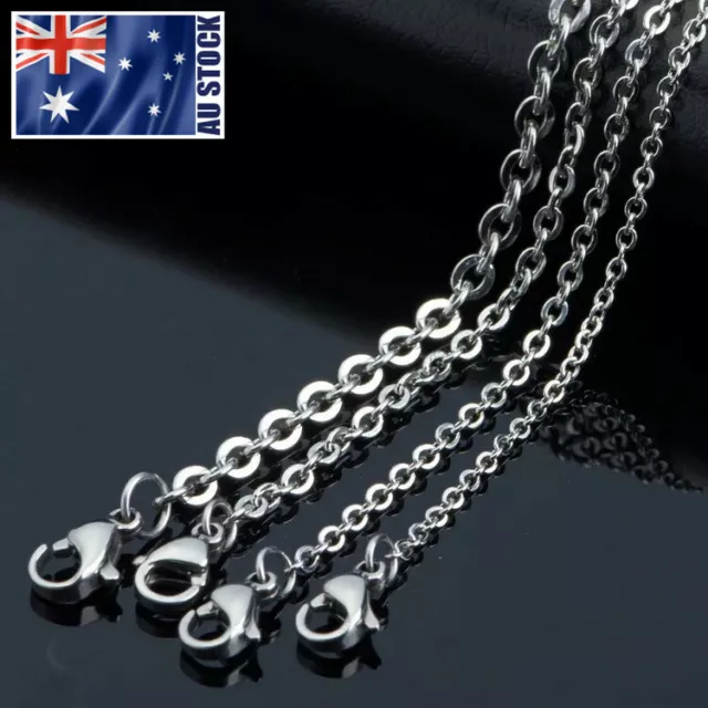 Wholesale 316L Stainless Steel Classic Rolo Link Chain Necklace For Pendants