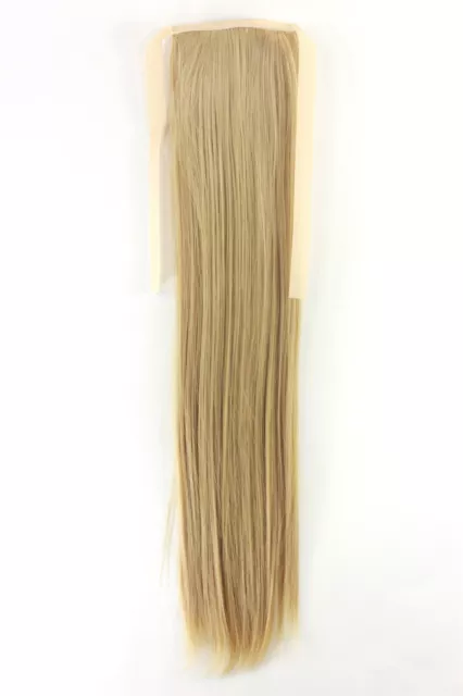 Postizo Trenza Rubia Liso 45cm YZF-TS18-86 Banda Pelo Pinza Extensiones de Pelo