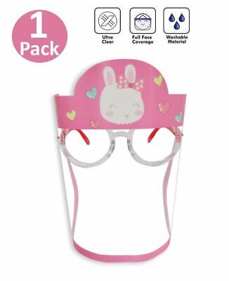 Kids Face Shield Safety Visor Protector Unisex Washable Reusable Cover Pink 1 Pc