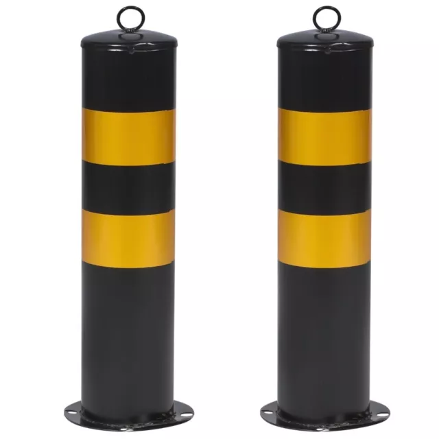 2Pcs Car Park Bollards Parking Lock Barrier Warning Post Barricades