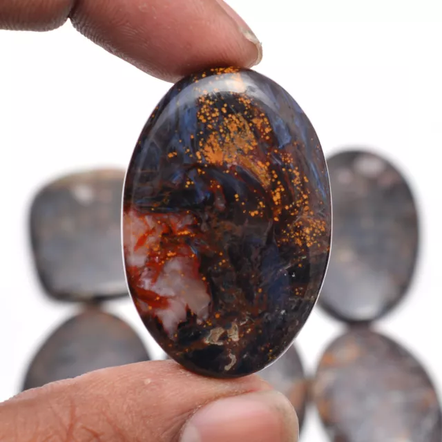 393 Cts 100% Natural Pietersite Cabochon Untreated 34mm-44mm Loose Gemstones Lot 2