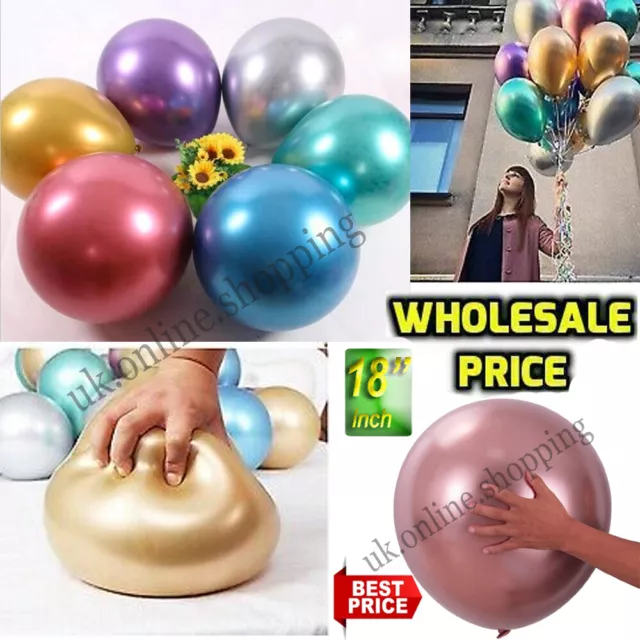 18" Inch Metallic Balon Air & Helium Big Round Balon Wedding Party Decor Balloon