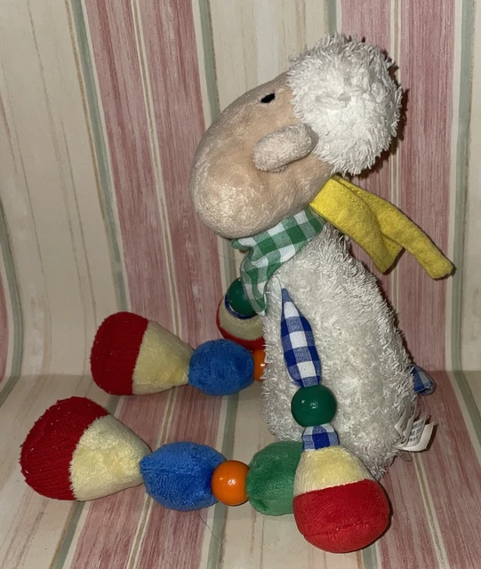 RARE JELLYCAT Dale Farm Sheep Baby Rattle Soft Plush Toy Jelly