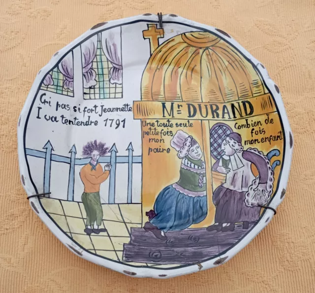 Ancienne assiette en faience révolutionnaire - 1791 Mr Durand