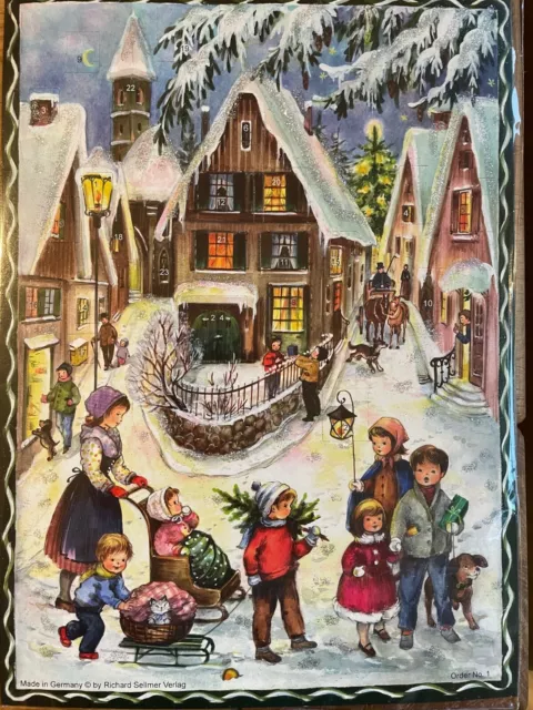 # SELLMER Adventskalender # Nr. 1 REPRINT "Winter im Dorf" wunderschön, GLIMMER