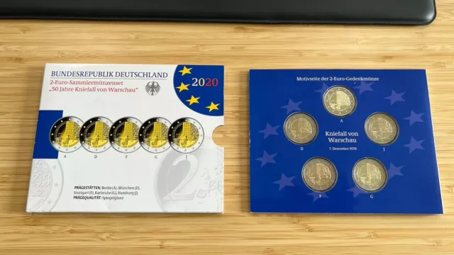 2 Euro Sammlermünzenset 2020 / 50 Jahre Kniefall von Warschau (A-J)