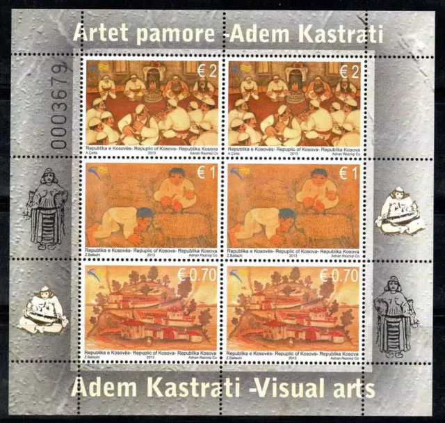 Kosovo 2013 Mi. 261-263 Mini Feuille 100% Kastrati, art, peintures Neuf **