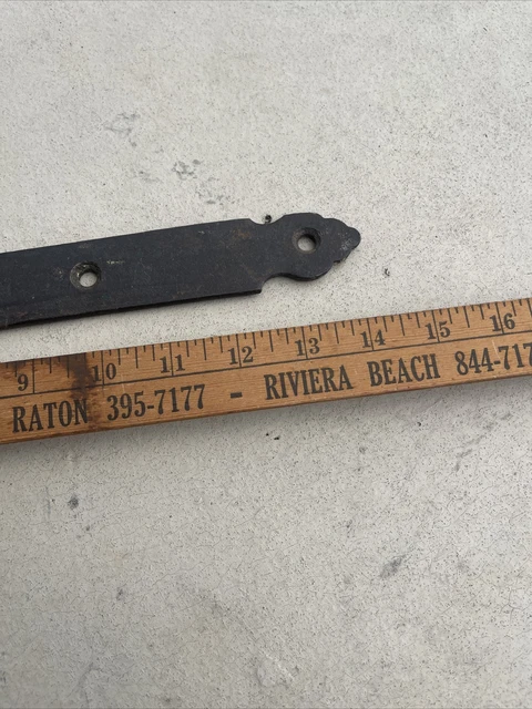 Barn Farmhouse Door Hinge Gate Strap 14” rustic vintage iron Forge Heavy Antique 9