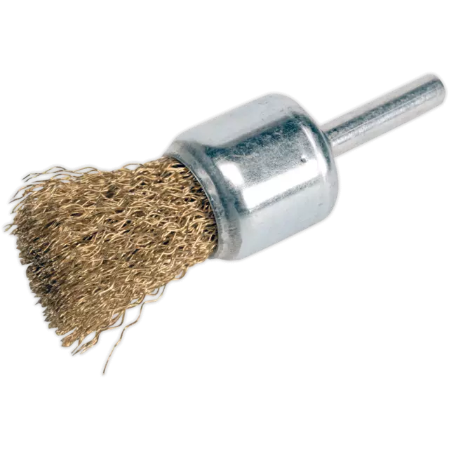 Sealey Flat Top Brassed Decarbonising Brush 24mm 6mm Shank