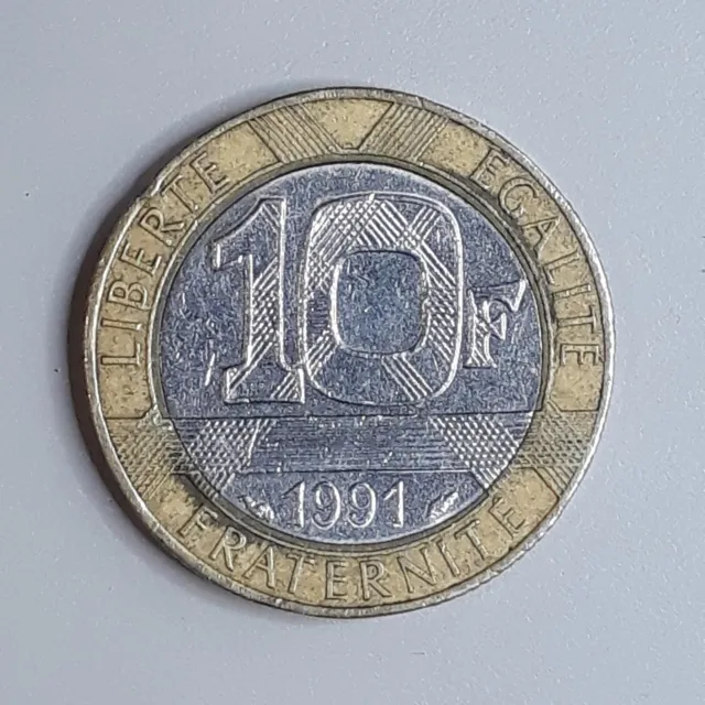 Coin France	1991	10 francs	Fifth Republic	Bi-Metallic (417)
