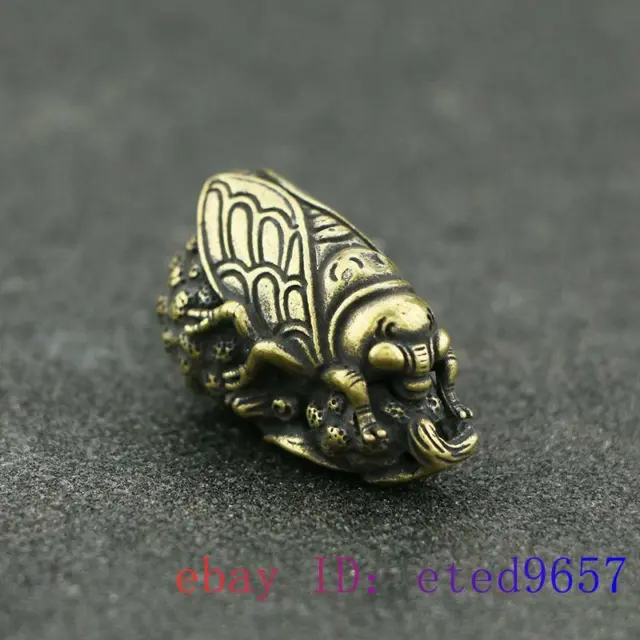 Brass Cicada Figurines DIY Statuette Pendant Gifts Small Ornaments Carved