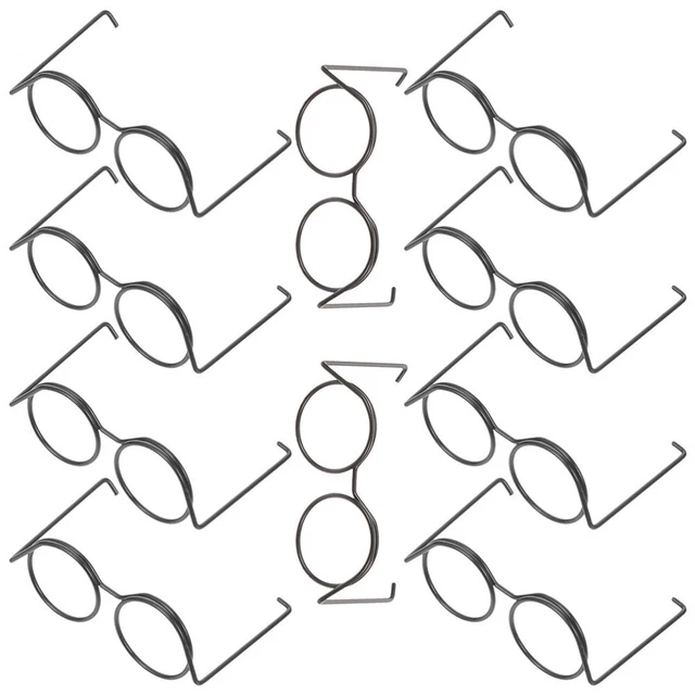 20 PCS DOLL Metal Mini Glasses Eyeglasses Miniature Props Frame $11.08 ...