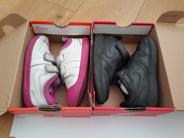 2 X NIKE Kids Trainers 9.5 Childs Size UK Black White Pink Infants EU 27 9.99 PicClick UK