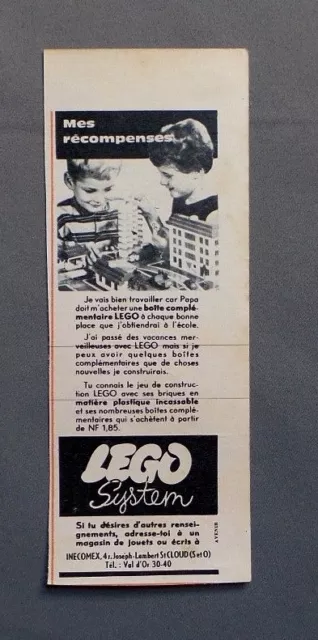 Pub Publicite Ancienne Advert Clipping 031017 Jeux Mes Recompenses Lego System