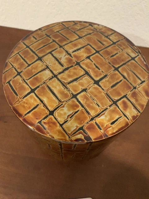 Antique BURMESE Lacquer Round Wood Betel Nut Box Container With Four Compartment 2