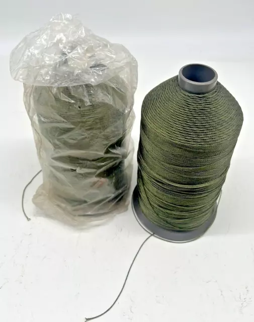 2x Thread Sewing Spool Braid Polyester Olive Green #5 American & Efrid 16 ounces