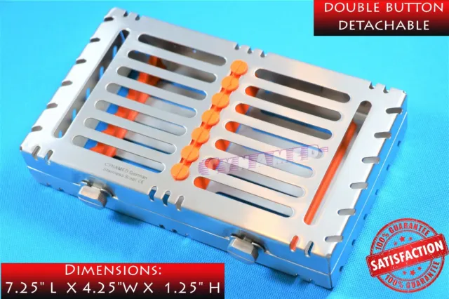 German Sterilization Tray For 7 Instruments Detachable Double Button Premium