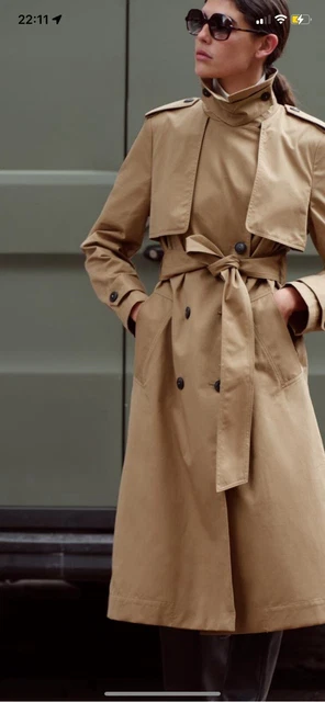 ZARA WATER REPELLENT Trench Coat,size M,toffee, BNWT
