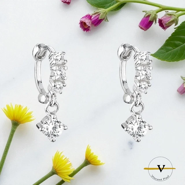 Orecchini A Cerchio Con Farfalla In Argento 925 E Zirconi: Gioielli Ipoallergenici Per Donna E Ragazza, INFINIONLY - 4
