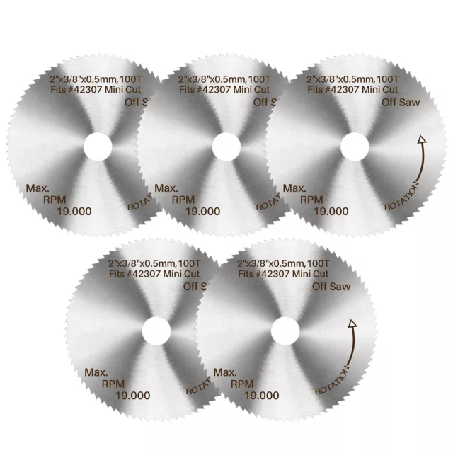 5PCS HSS Circular Saw Blade 100 Teeth for Mini Cut Off Miter Saw #42307 #42805