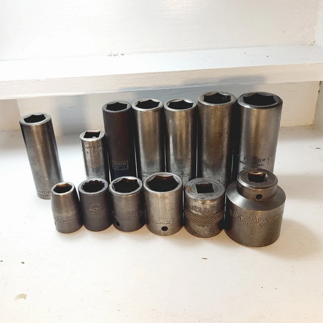 MAC, MATCO, WRIGHT, PROTO & more 1/2" dr Impact Sockets, USA MADE Shallow & Deep