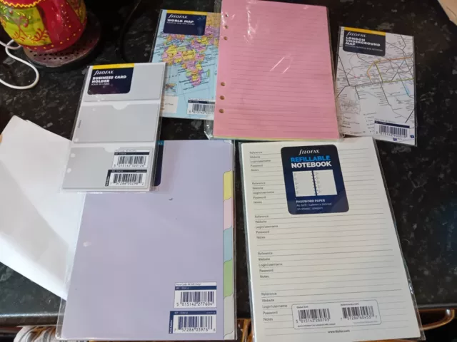 Filofax A5 Organiser Paper Inserts Refills Bundle as shown