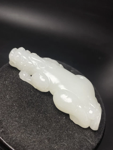 Chinese Exquisite Handmade Brave Troops carving Hetian Jade Statue