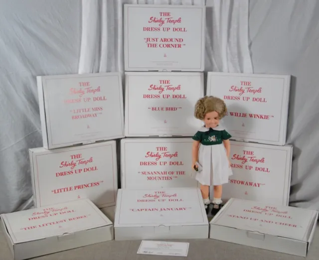 Shirley Temple Dress Up Doll and Lot of 10 Outfits from Danbury Mint