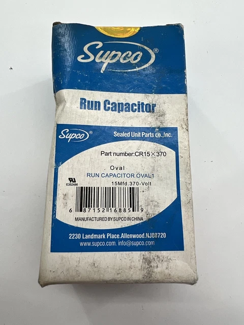 Air Conditioning HVAC Oval Fan Motor Capacitor 15 MFD 370 Volts Sealed SHIPSFREE