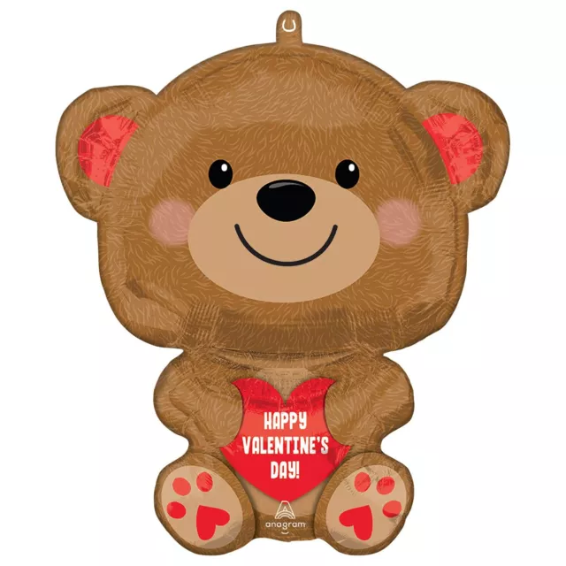 Amscan Anagram 4364901 - Valentine's Day Cuddly Bear Foil Balloon - 20"