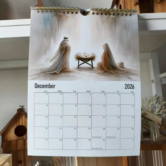 JESUS CHRIST CALENDAR 2026 Christian Faith Jesus Monthly Wall Calendar ...