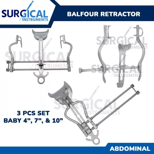 3 Balfour Retractor Surgical & Veterinary baby 4",7" 10 Stainless German Grade