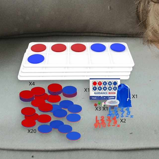 PLASTIC TEN Frames Set for Early Math Elementary Kids £10.75