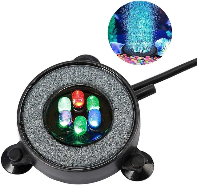 Fish Tank Air Stone Light with 6 Color Changing LEDs