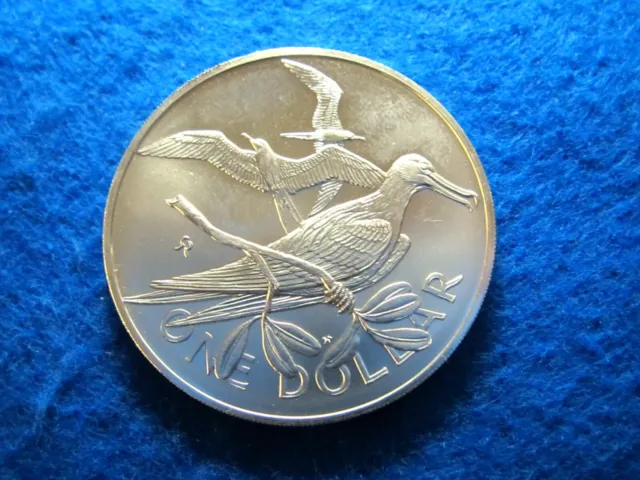 1973 British Virgin Islands Choice Matte Uncirculated Silver Dollar - Scarcer