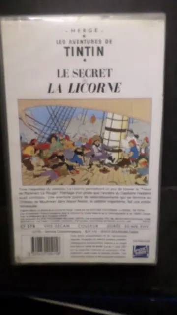 TINTIN ET LE SECRET DE LA LICORNE COMICS BD VHS K7 CASSETTE VIDEO d occasion 3