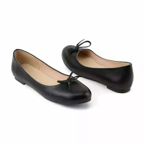 Plus Size Womens Mary Jane Bows Ballet Flats Pumps Loafers Shoes Casual Slip On