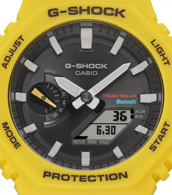 C asio g-shock bluetooth GA-2100 carica solare uomo unisex  giallo  crono resina 3