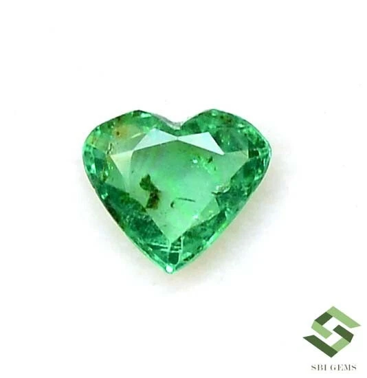 Emeraude taille coeur 6mm 0.75ct exceptionnelle AAAAA