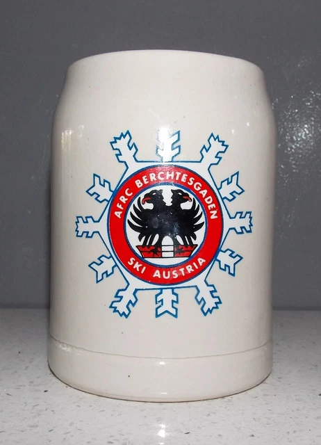 "Vintage Ski Austria Afrc Berchtesgaden Stoneware Beer Mug"