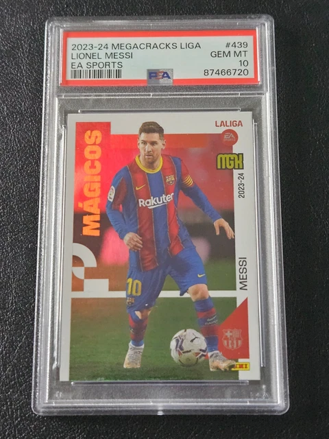 Carte Panini MEGACRACKS La Liga 2023/24 #439 Messi FC Barcelona – État Très Bon