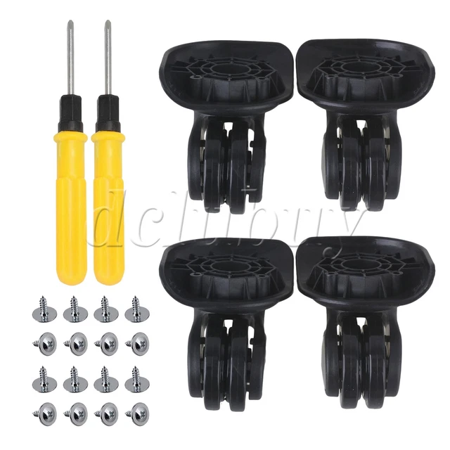4x Luggage Wheel Replacement Mute Case Casters for Trolley W003 w/ Screw
