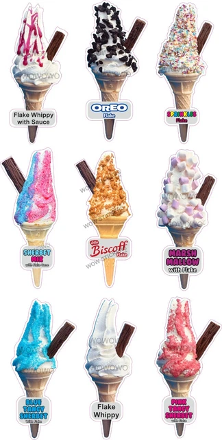 Tub Whippy Ice Cream Sticker Set - 12cm Plain, Choc Nut & Sprinkle vinyl die cut decals Tub Whippy Ice Cream Sticker Set - 12cm Plain, Choc Nut & Sprinkle vinyl die cut decals