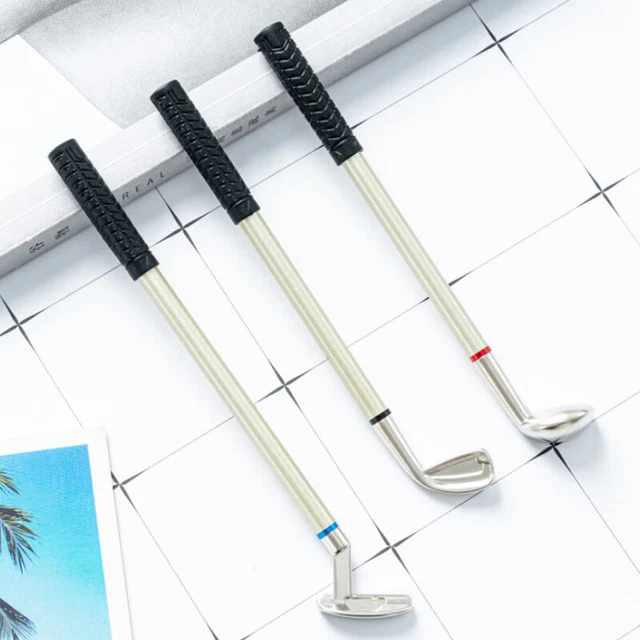 Golf Pen Set Mini Desktop Golf Ball Pen Gift Includes Putting Green 3 Clubs P P^ 2
