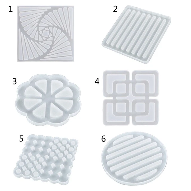 Coasters Molds for Resin Casting Flower Pattern Mold Cup Mat Silicone Mould DIY