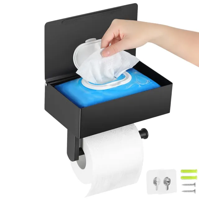 Toilettenpapierhalter Mit Feuchttücherbox Edelstahl ohne Bohren Klorollenhalter