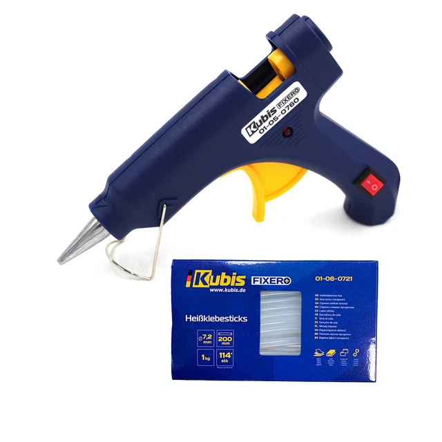 Juego de pistolas adhesivas 20 (65), W, 7,2 mm, 5-13 g/min, 190* C+1kg pegamento transparente