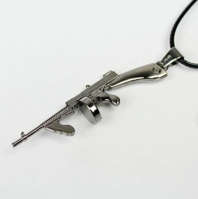 MINI STEEL MINIATURE Toy Thompson Tommy Submachine Gun ReplicaPendant