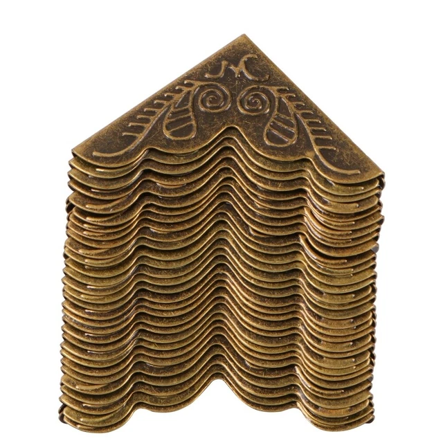 30 Pcs Baby Furniture Corner Protectors Antique Metal Guard