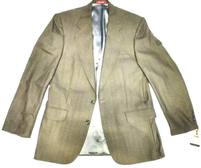 Stanley Blacker Men's 43L Sport Coat Grey Pin Stripe Suit Jacket MSRP $350 NWT
